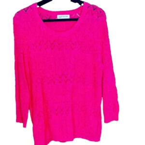 Jones New York pink pointelle sweater XXL